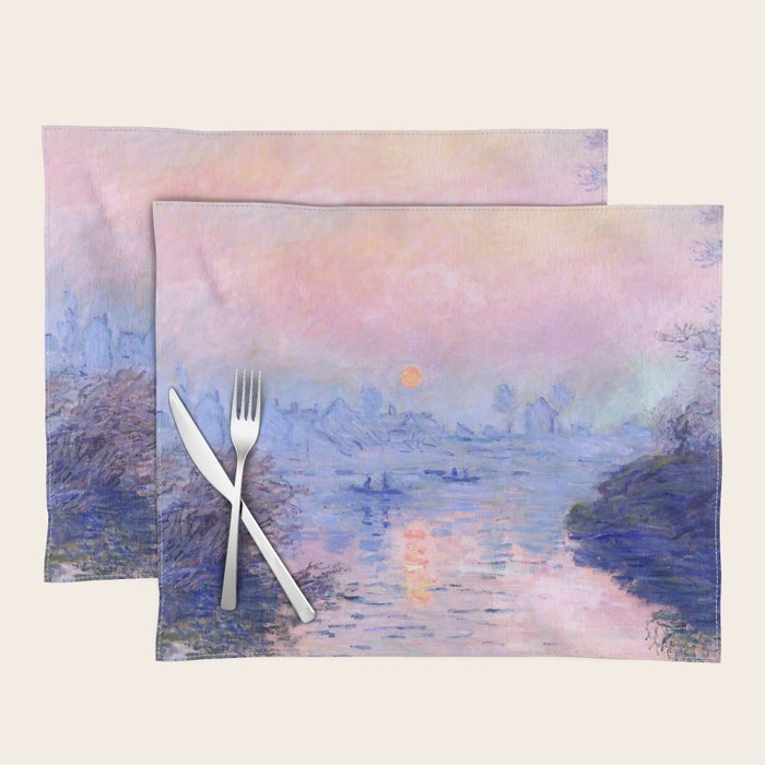 Claude Monet "Sunset On The Seine At Lavacourt. Winter Effect" Placemat