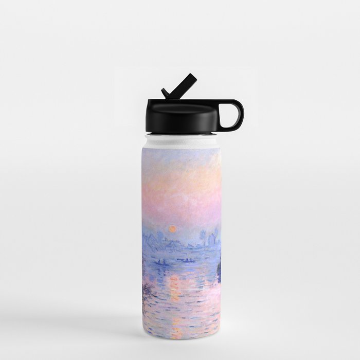 Claude Monet "Sunset On The Seine At Lavacourt. Winter Effect" Water Bottle