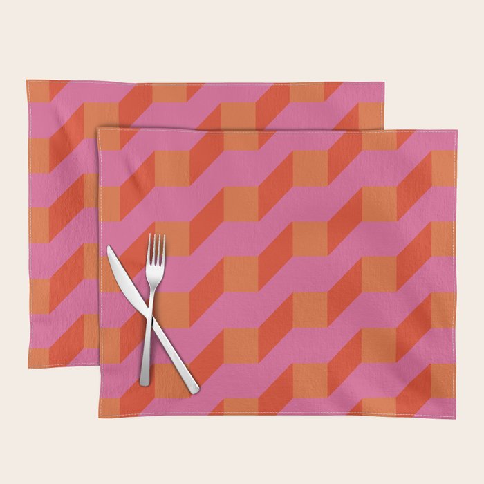 Retro Geometry Bright Pattern No10 Placemat