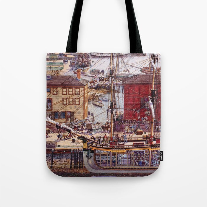 Salem Massachusetts Wharves Diagram Tote Bag