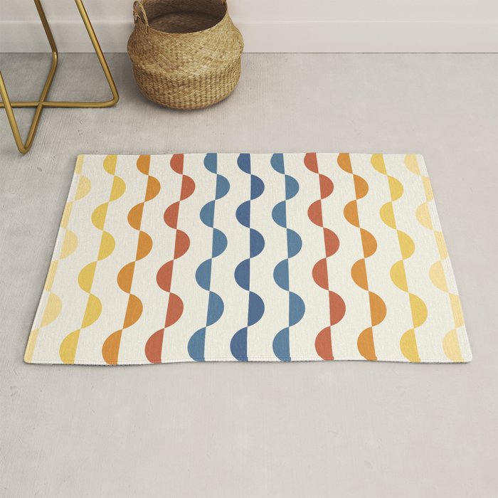 Gwynne Pattern Retro Shapes - Colorful 70'S Rug