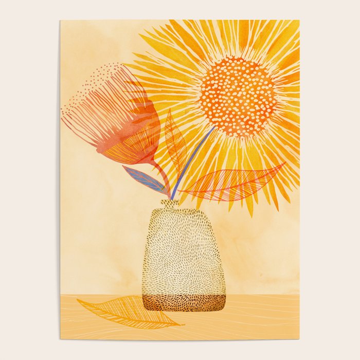 Tuesday Afternoon Sunflowers Still Life Poster