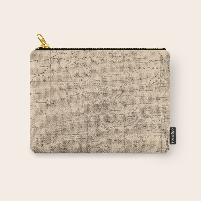 Vintage Map Of The Adirondack Mountains (1874) Carry All Pouch