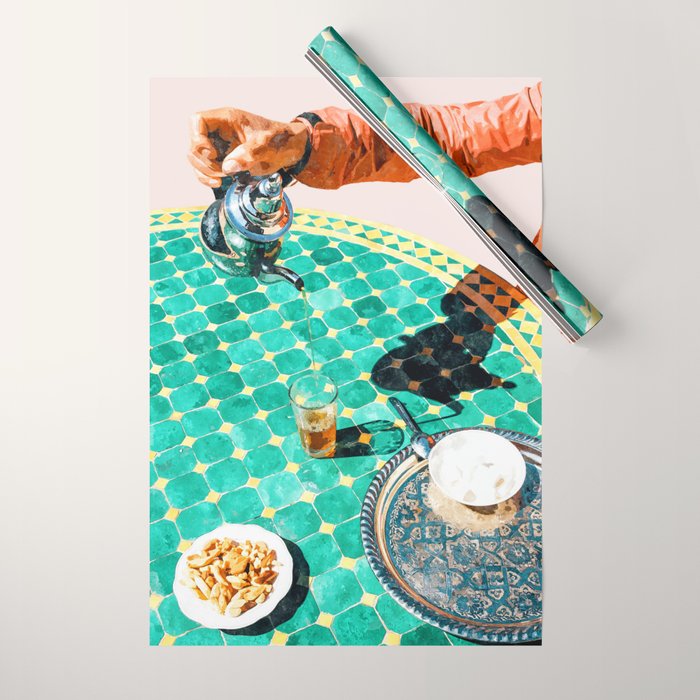 Chai, India Culture & People Painting, Exotic Travel Places Tea Bohemian Colorful Morocco Turkish Wrapping Paper