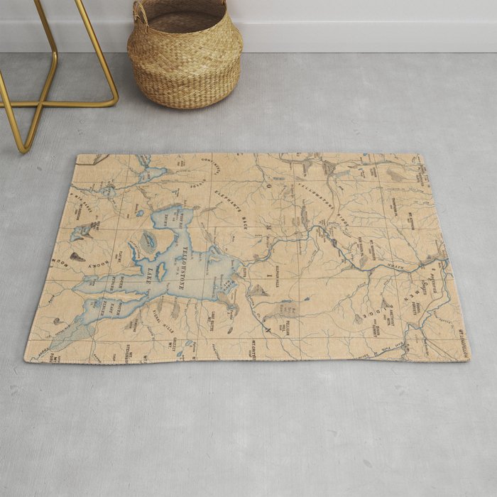 Vintage Map Of Yellowstone National Park (1889) Rug