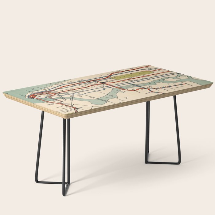 Vintage Nyc Subway Map (1918) Coffee Table