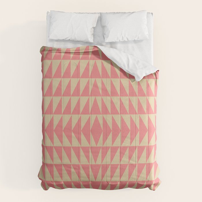 Bold Triangle Pattern In Pink And Orange Comforter