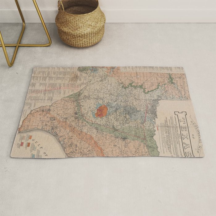 Vintage Geological Map Of Texas (1920) Rug