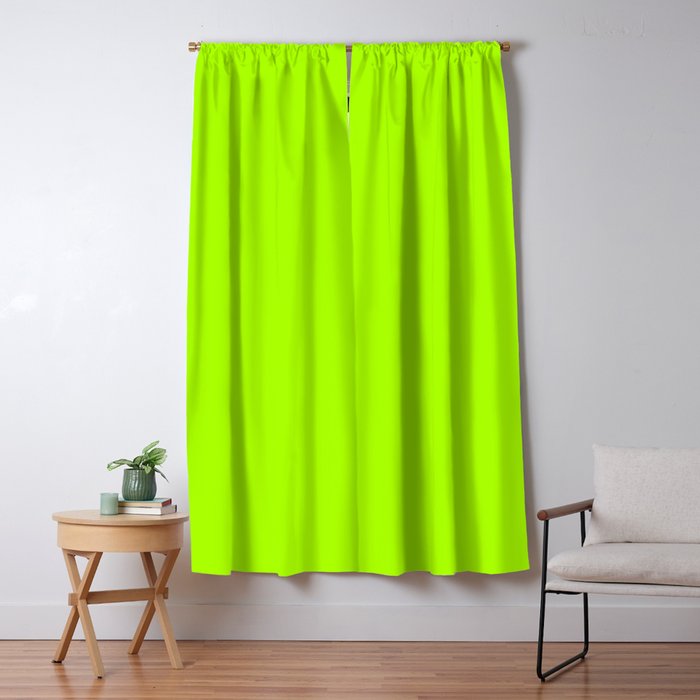 Trendy Modern Lime Green Neon Color Window Curtain