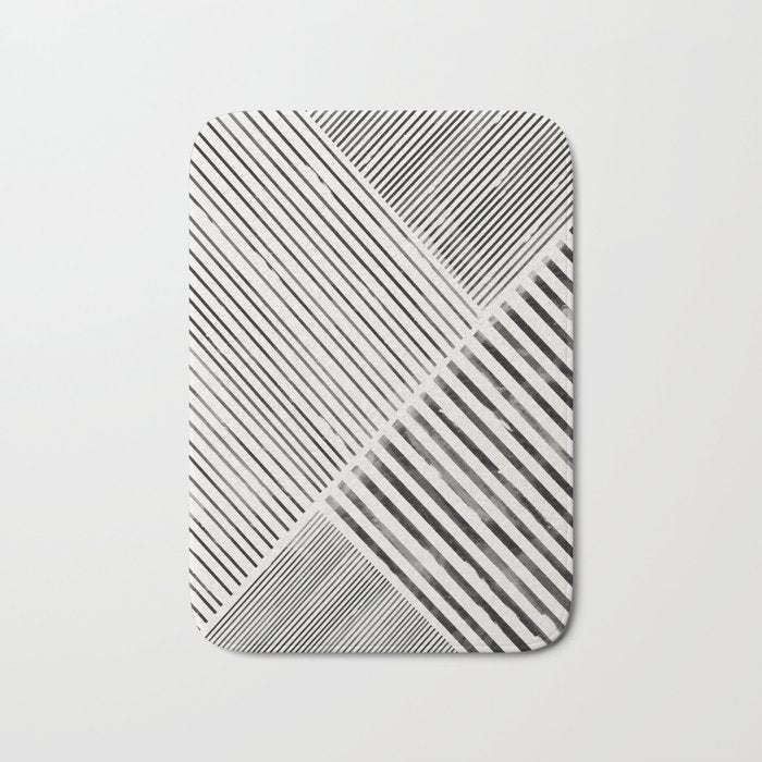 Black And White Stripes, Abstract Bath Mat