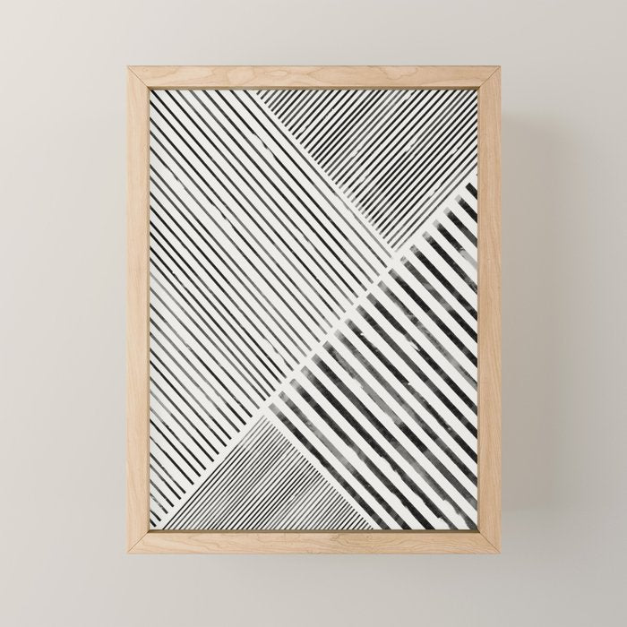 Black And White Stripes, Abstract Mini Art Print