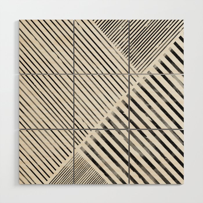 Black And White Stripes, Abstract Wood Wall Art