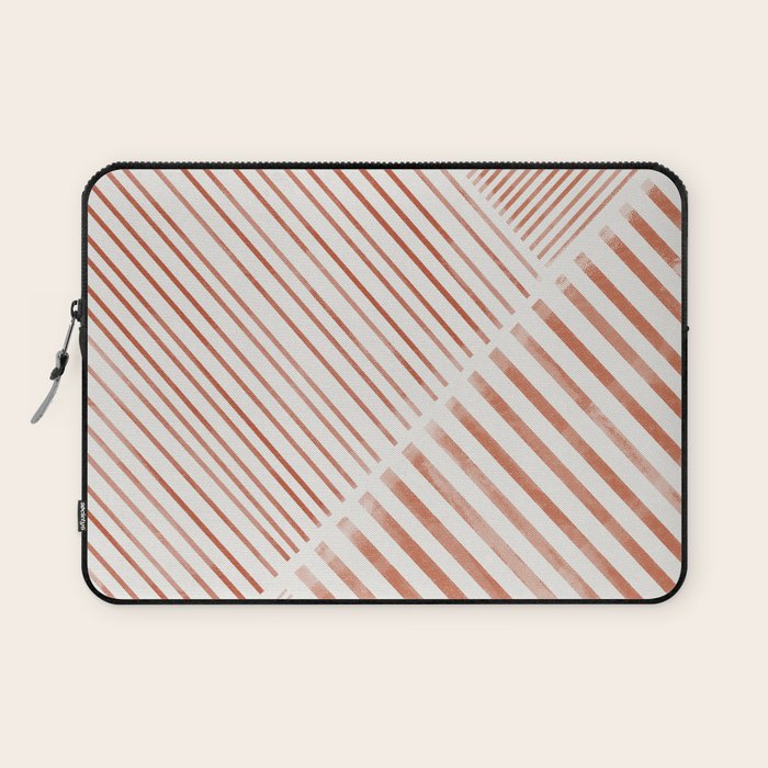 Blush Pink Stripes, Geometric Art Laptop Sleeve