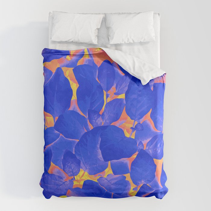 Supercontrast, Pop Of Color Ultraviolet Nature, Floral Graphic Design Duvet Cover