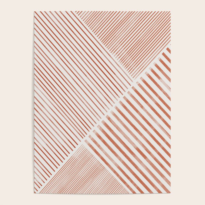 Blush Pink Stripes, Geometric Art Poster