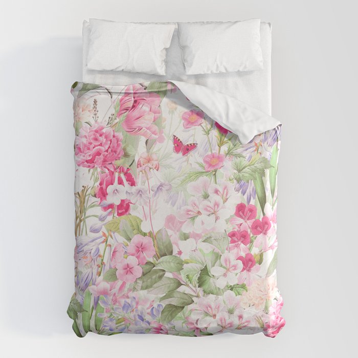 Vintage & Shabby Chic - Pastel Spring Flower Medow Duvet Cover