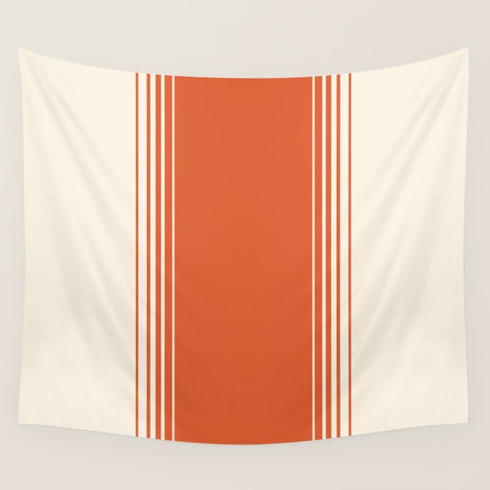 Marmalade Orange And Creme Lines Wall Tapestry