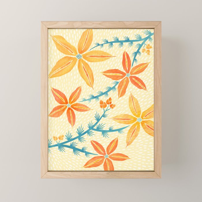 Vintage Tropical Flower Print Mini Art Print