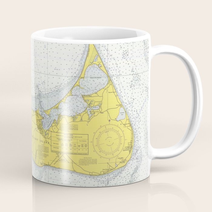 Vintage Map Of Nantucket (1975) Coffee Mug