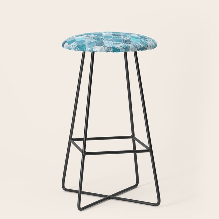 Cute Mermaid Scales, Teal And Aqua Stool