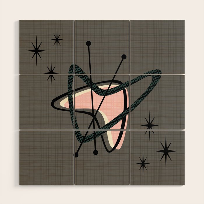 Atomic Boomerangs & Starbursts Wood Wall Art