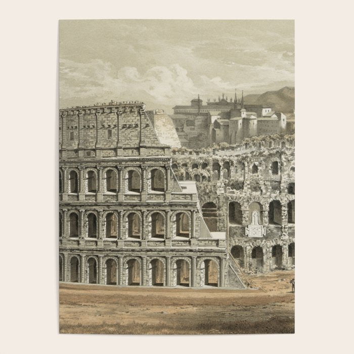 Vintage Illustration Of The Roman Colosseum (1872) Poster