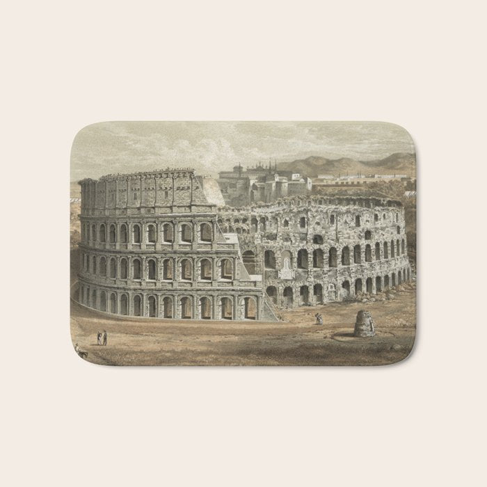 Vintage Illustration Of The Roman Colosseum (1872) Bath Mat
