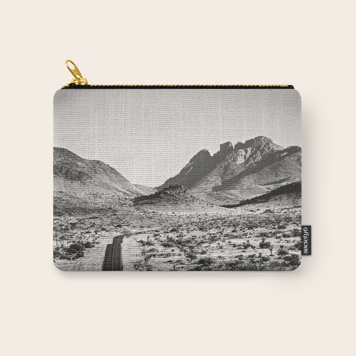 The Lost Highway Iii Black & White Carry All Pouch