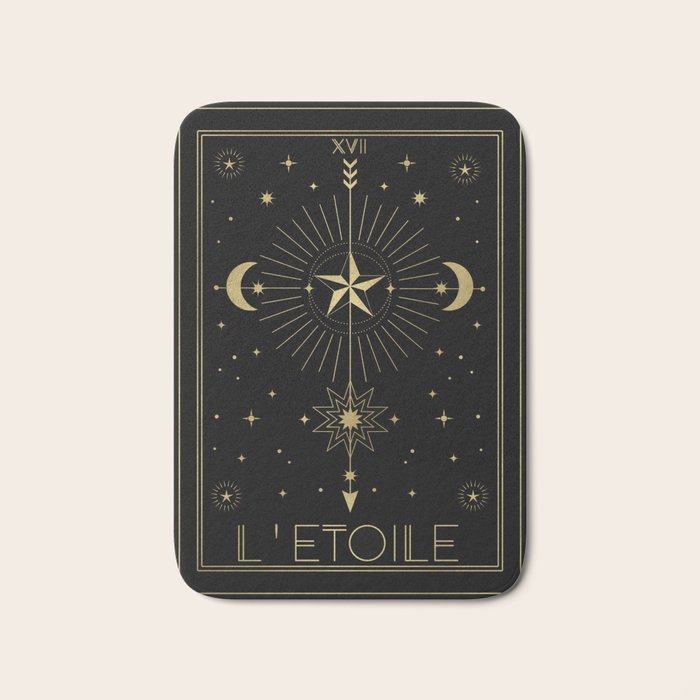 L'Etoile Or The Star Tarot Gold Bath Mat