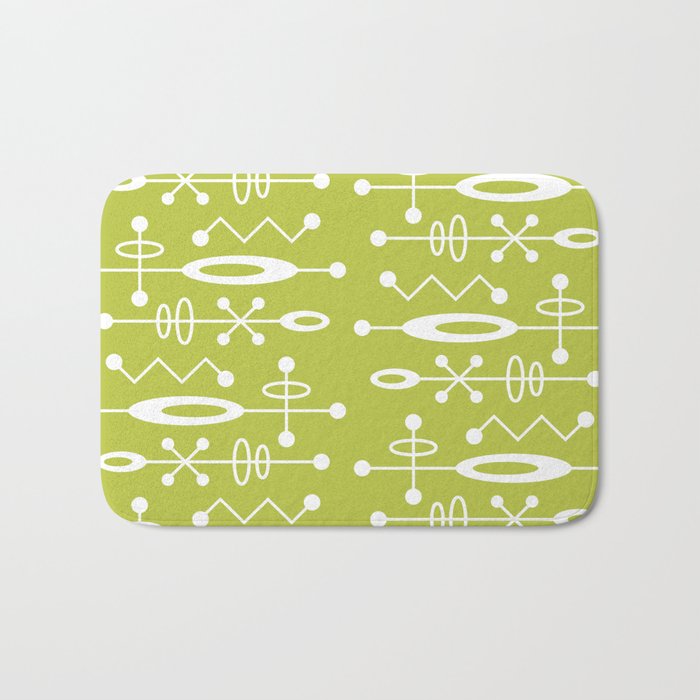 Mid Century Modern Radioactive Surfer 251 Chartreuse Bath Mat