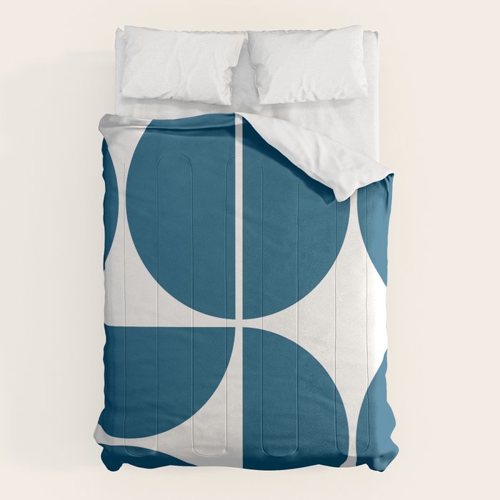 Mid Century Modern Blue Square Comforter