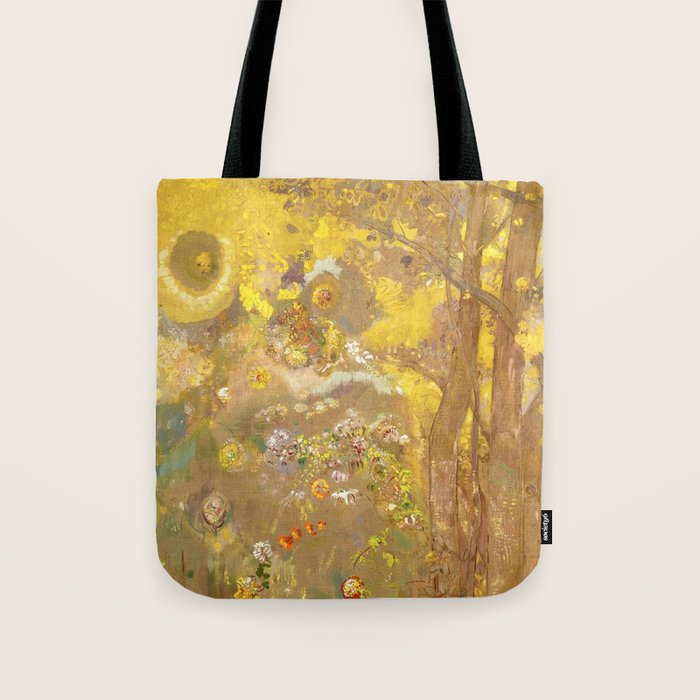 Odilon Redon "Trees On A Yellow Background" Tote Bag