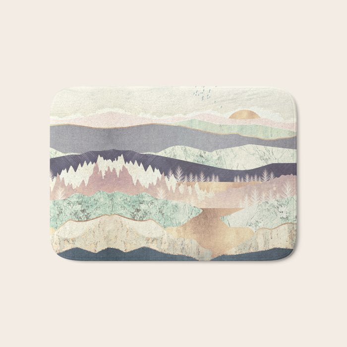 Golden Spring Reflection-Horizontal Muted Bath Mat