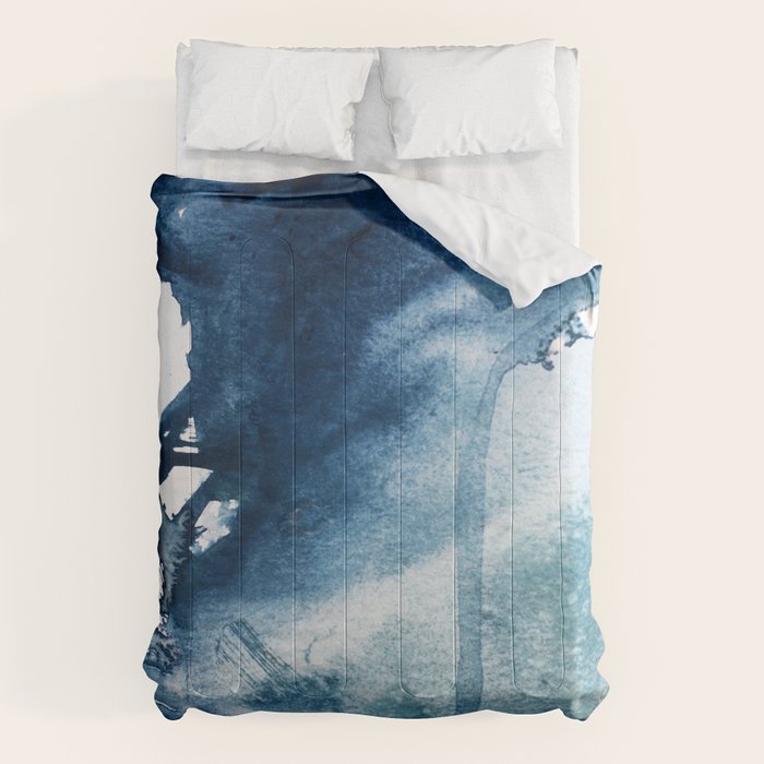 Pacific Grove: A Pretty Minimal Abstract Piece In Blue By Alyssa Hamilton Art Comforter