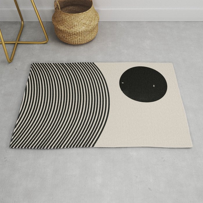 Woodblock Art, Mid Century Illustration Rug