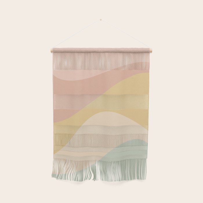 Abstract Color Waves - Neutral Pastel Wall Hanging