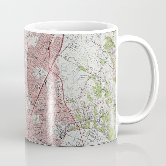Vintage Map Of Austin Texas (1955) Coffee Mug