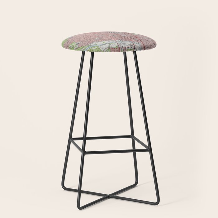 Vintage Map Of Austin Texas (1955) Stool