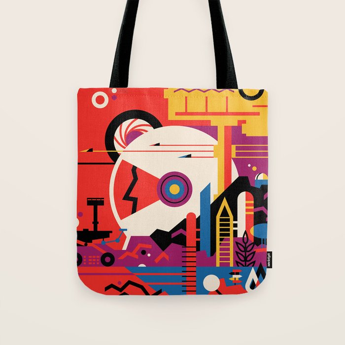 Nasa Retro Space Travel Poster #9 Mars Tote Bag