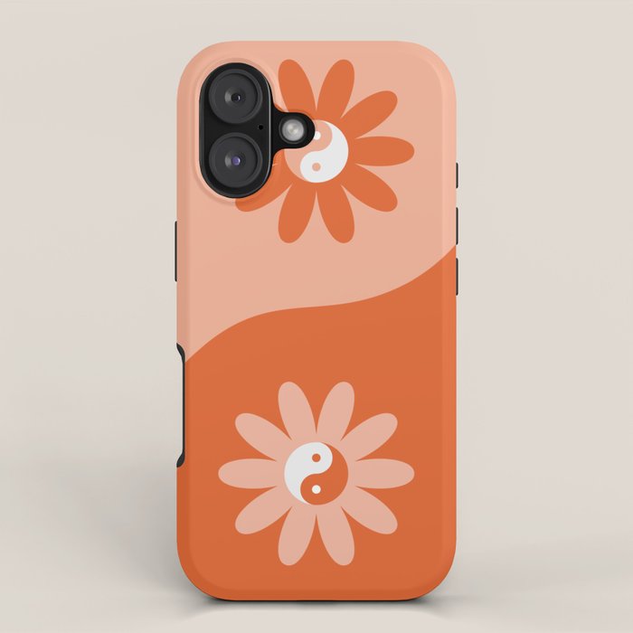 Yin Yang Flower In Orange & Peach Iphone Case