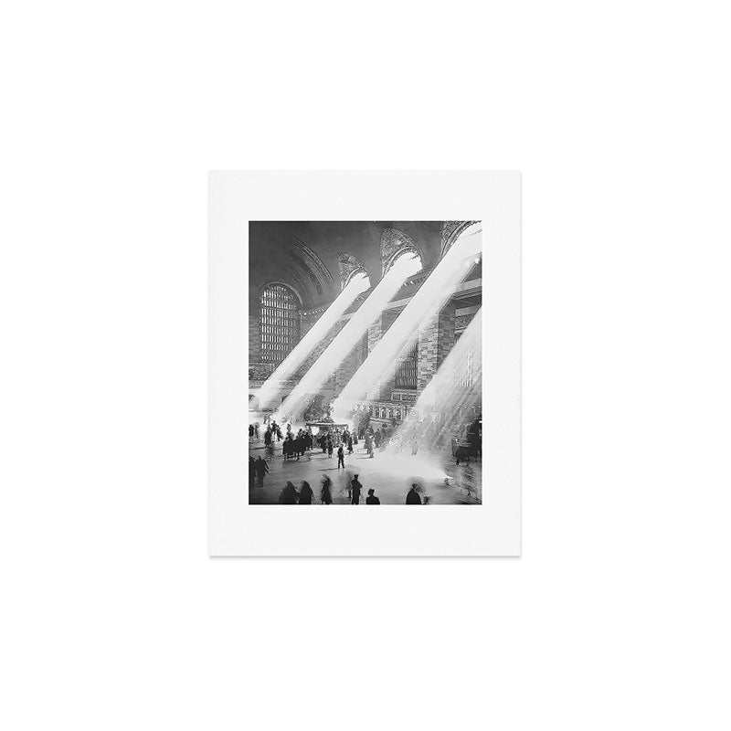 Grand Central Station, Black And White Vintage Art Art Print