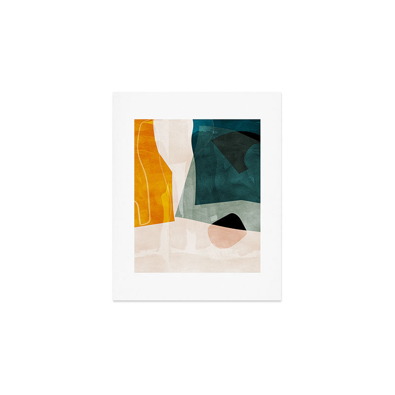 Mid Century Shapes Abstract Painting 3 Art Print