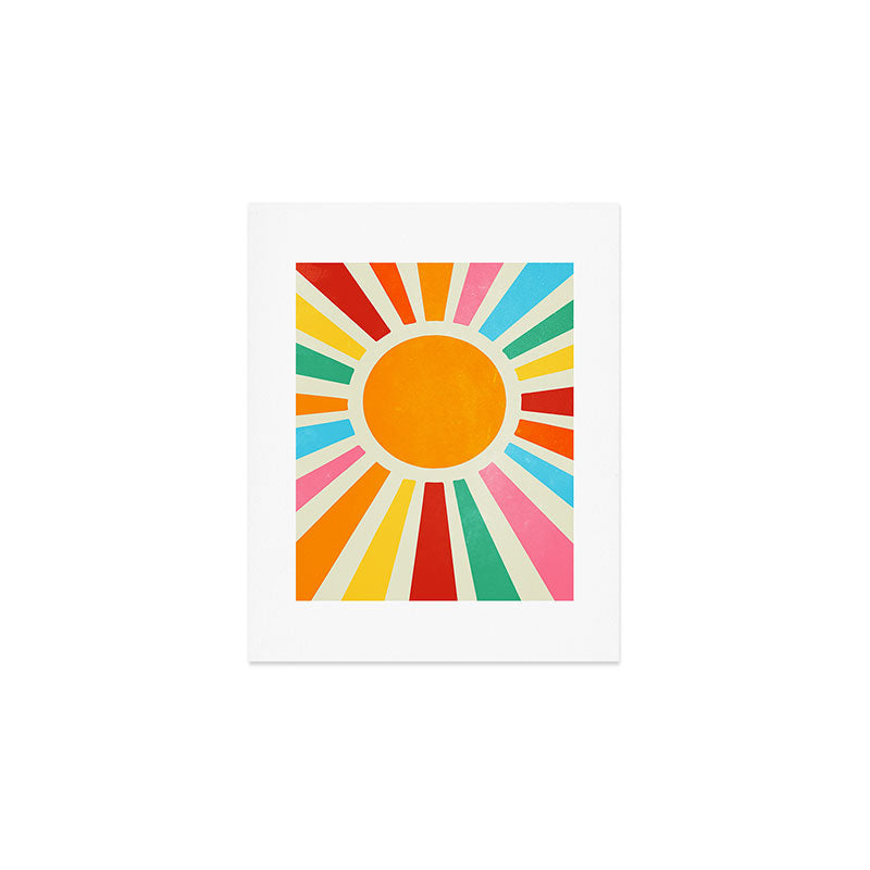 Retro Sunrise: Rainbow Edition Art Print