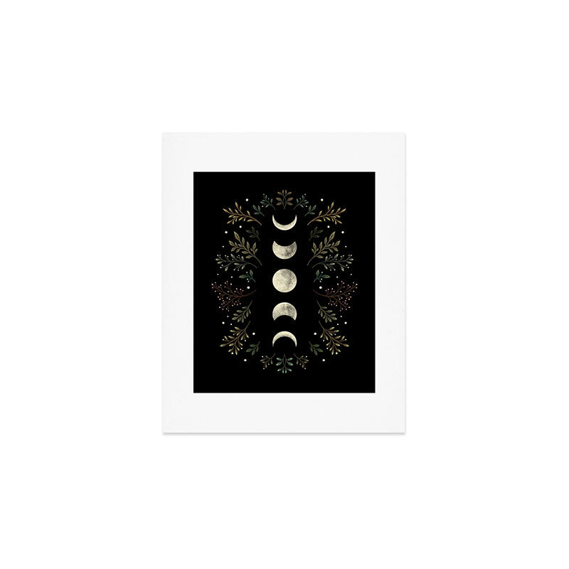 Moonlight Garden - Olive Green Art Print