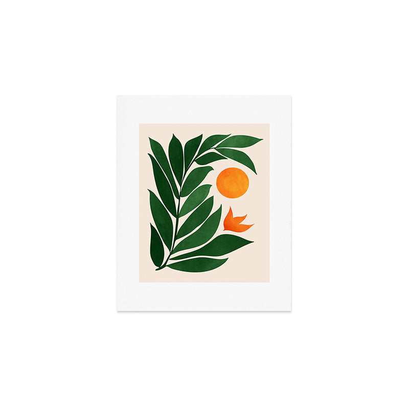 Tropical Forest Sunset / Mid Century Abstract Shapes Art Print