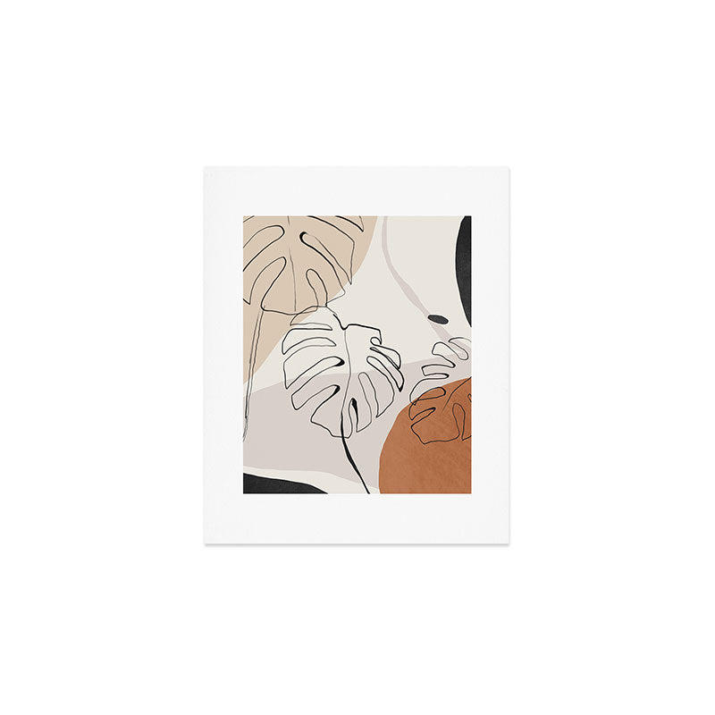 Minimal Abstract Art- Monstera Art Print