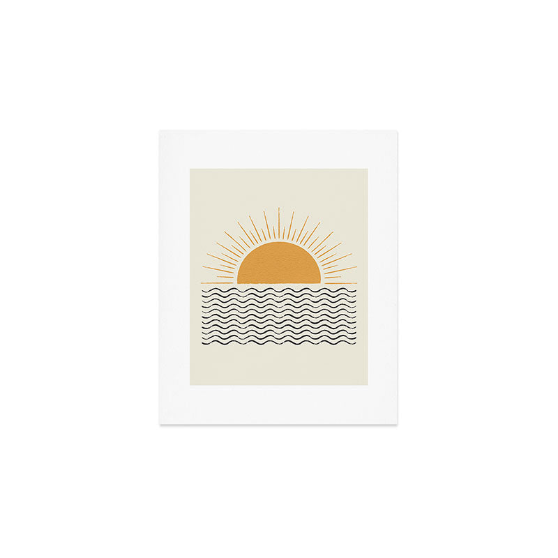 Sunrise Ocean -  Mid Century Modern Style Art Print