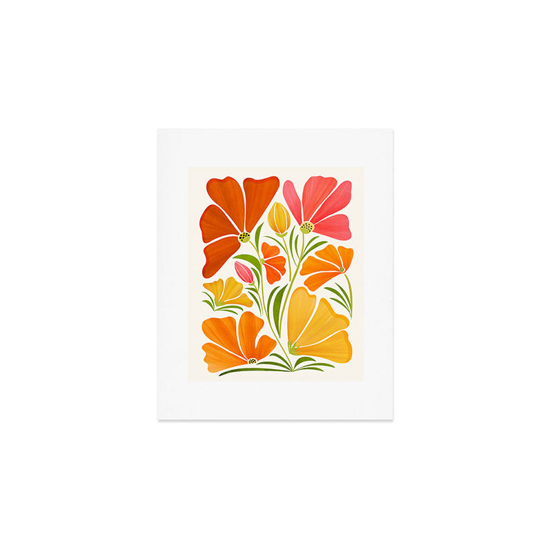 Spring Wildflowers Floral Illustration Art Print