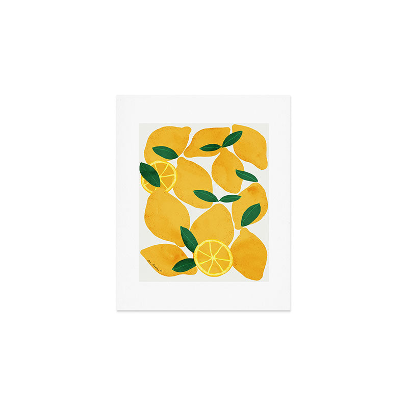 Lemon Mediterranean Still Life Art Print