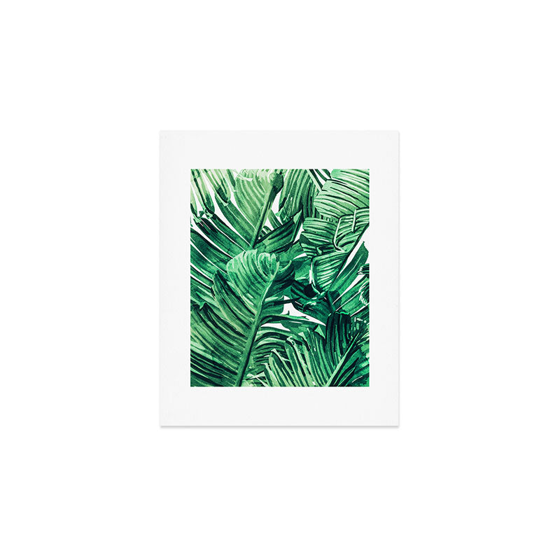 Tropical State Of Mind | Watercolor Palm Banana Leaves Painting | Botanical Jungle Bohemian Plants Art Print